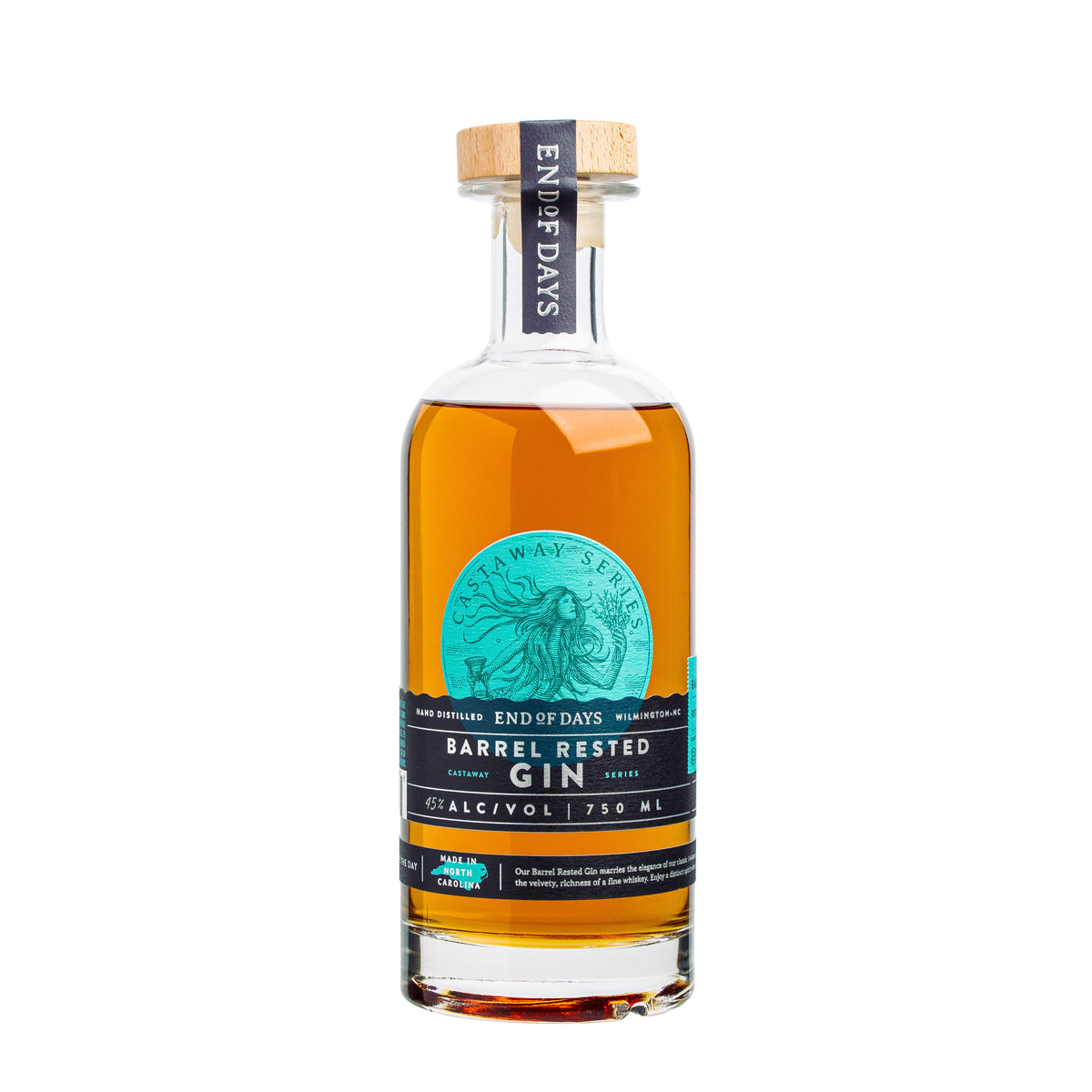 Castaway Series Barrel Rested Gin 750ml bottle on a white background